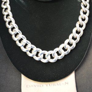 David Yurman Curve link buckle necklace 14kt/925~16"